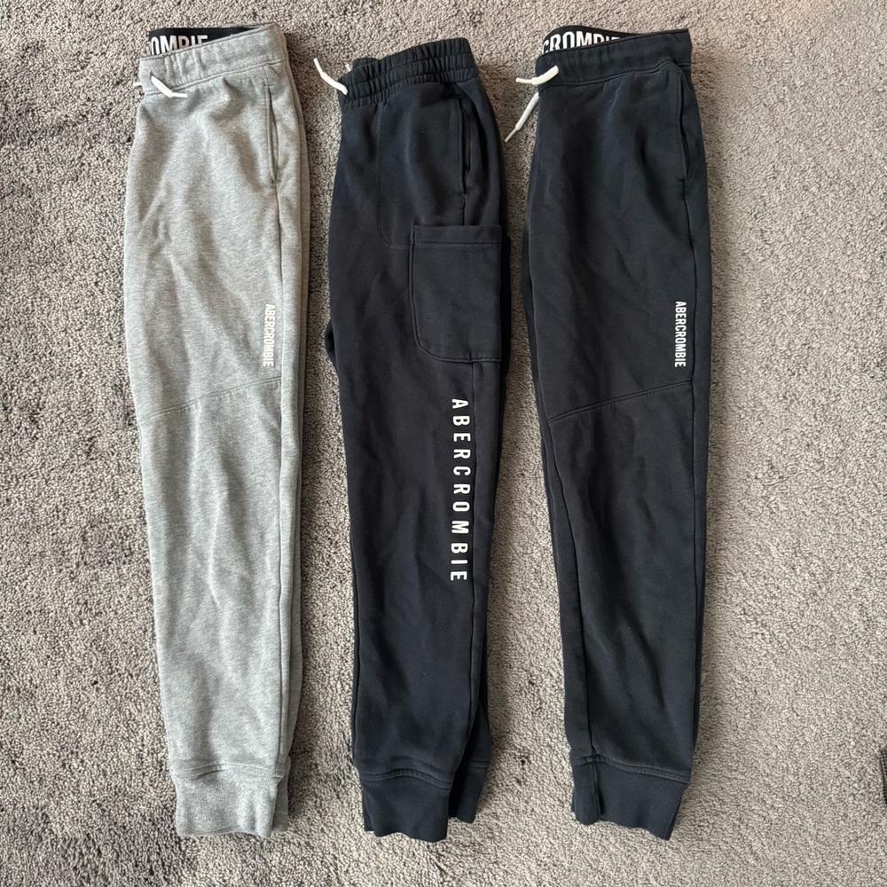 3 pairs Abercrombie & Fitch Kids Jogger Pants - Black and Gray
